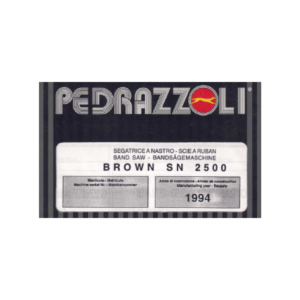 manuale segatrice a nastro pedrazzoli brown sn 2500