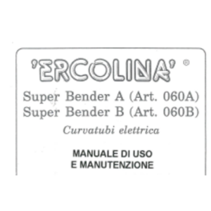 Manuale PIEGATRICE TOP SUPER BENDER 060A-060B- Ercolina