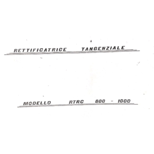 Manuale Rettifica Rosa rtrc 800-4000