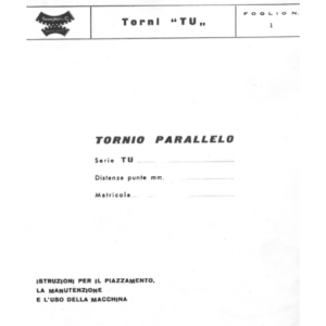 Manuale tornio parallelo tovaglieri-TU-400-460-520