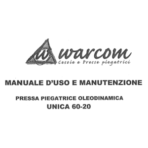 Manuale Pressa piegatrice Warcom unica 60-20