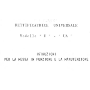 Libro istruzioni Rettifica Tacchella Modello UA