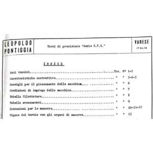 Manuale D'uso tornio parallelo -Pontiggia-SFE-600-700