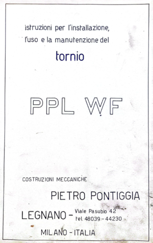 Manuale Tornio PPL WF 250-300-350