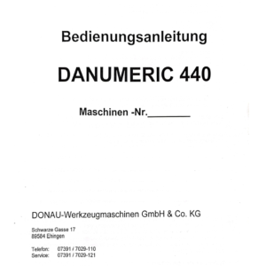 Manuale Trapano ad alta velocità Donau Danumeric 440