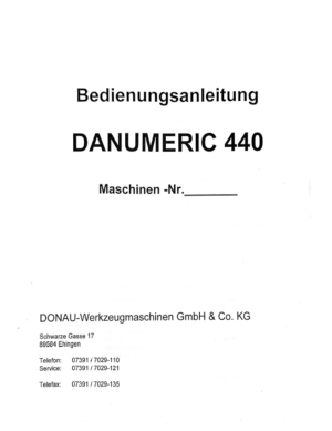 Manuale Trapano ad alta velocità Donau Danumeric 440