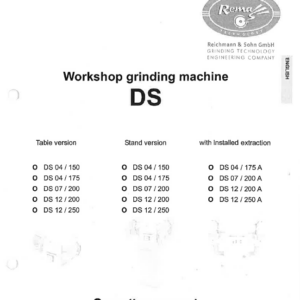 Manuale Mola Rema DS 04/ DS 07/ DS 12