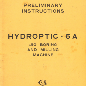 Manuale Alesatrice SIP GENEVOISE HYDROPTIC 6A