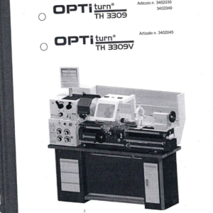 Manuale Tornio Optimum TH3309 + TH3309V