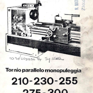 Manuale Tornio parallelo Padovani Labor 210 - 230 - 255 - 275 -300