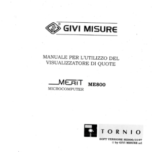 Manuale visualizzatore di quote Givi MERIT ME800