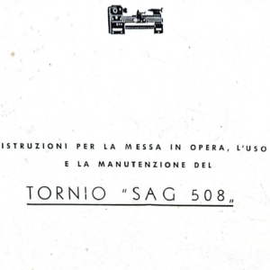 Manuale Tornio Graziano Sag 508